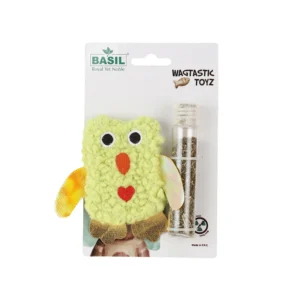 Basil Cat Plush Toy with Catnip for Stuffing (Yellow) 1