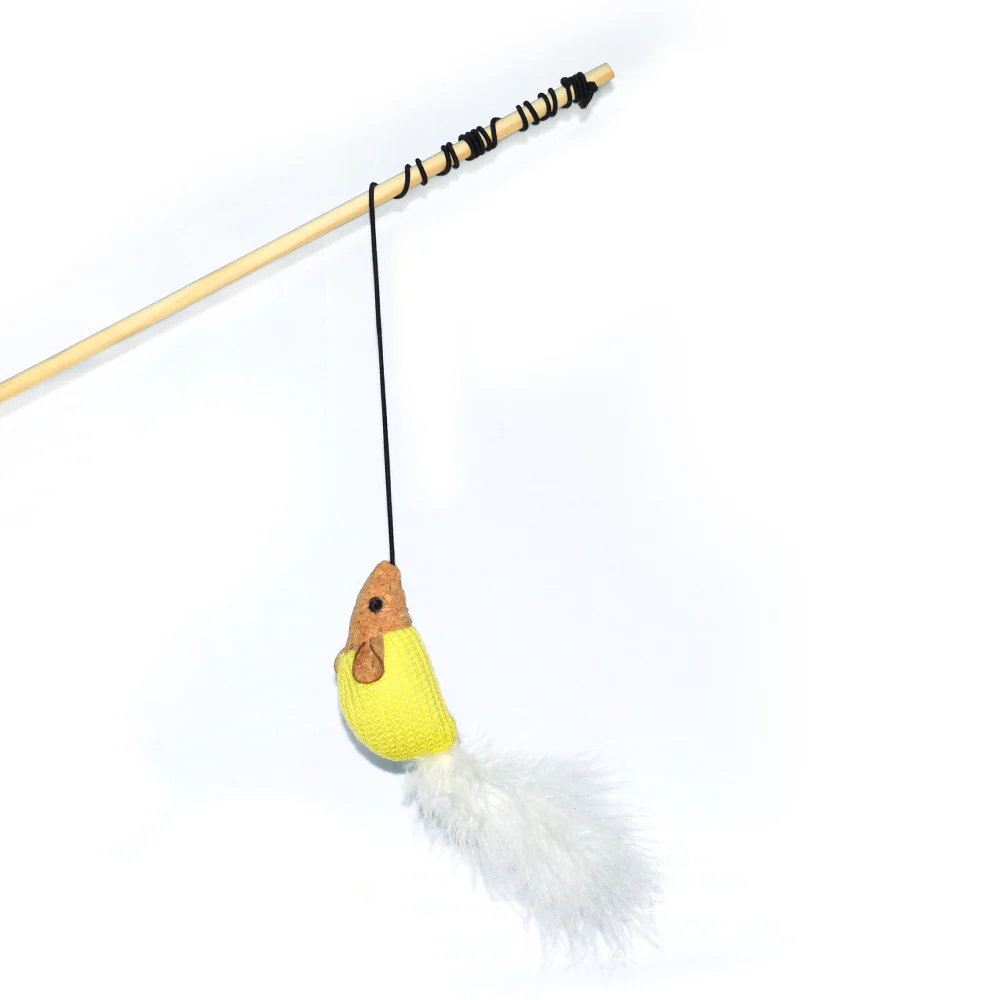 Basil Cat Stick with Mouse Teaser Toy 1