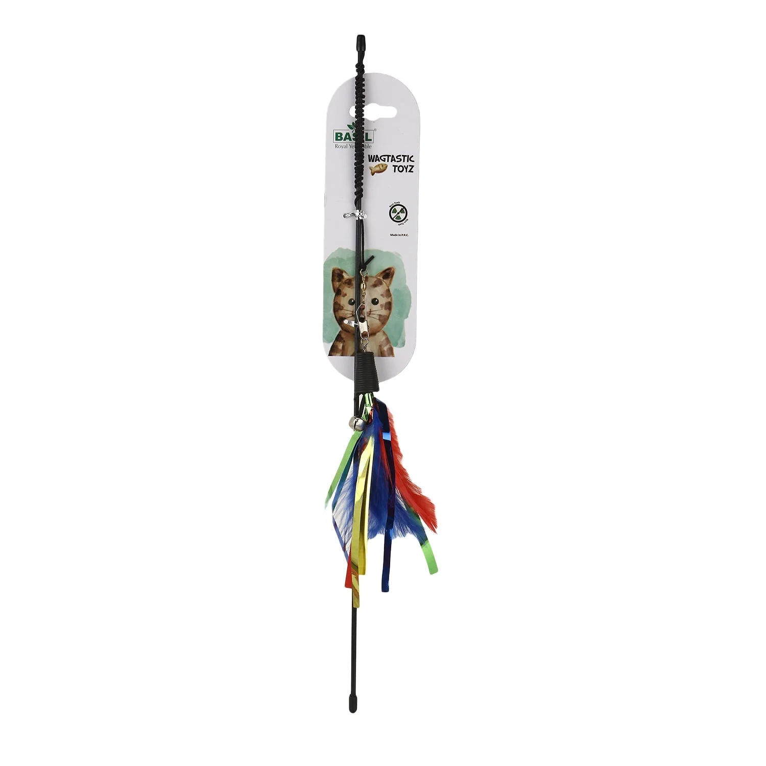 Basil Cat Teaser Stick with Strings & Bell 1