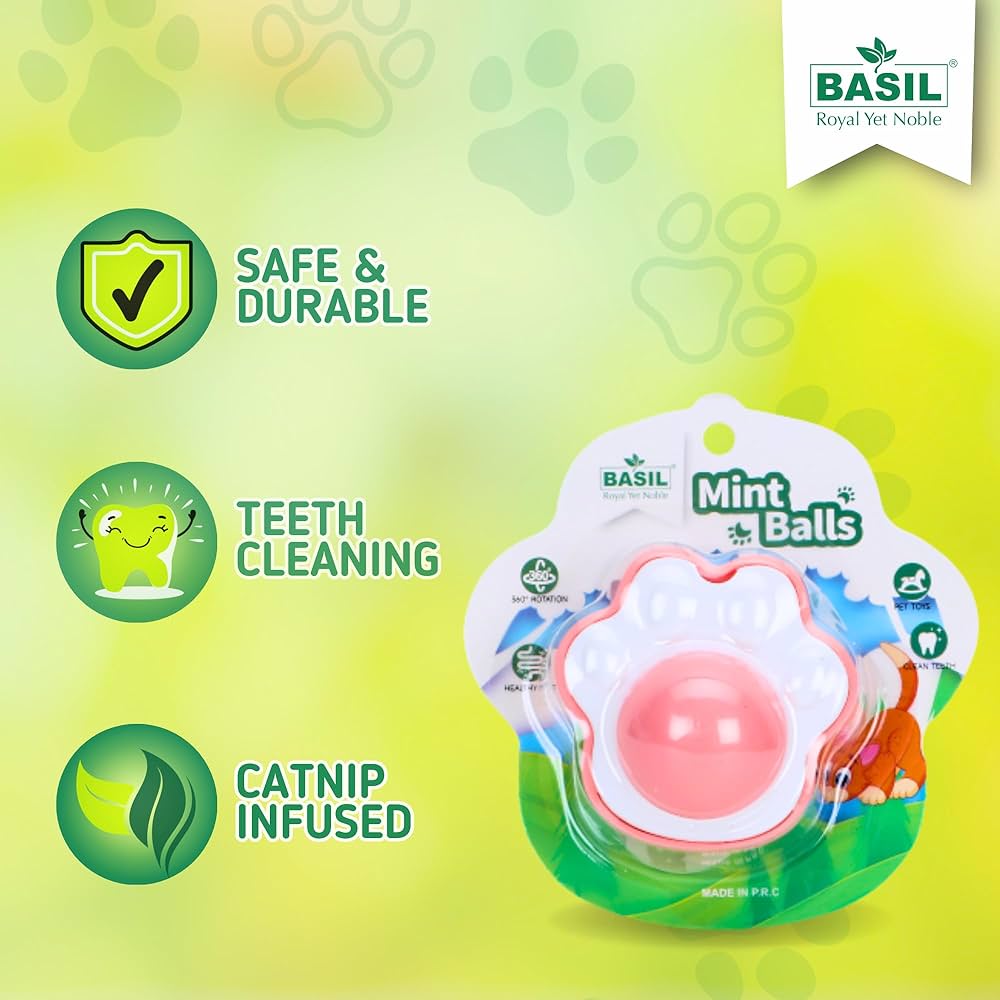 Basil Catnip Mint Ball Toy for Cats & Kittens Basil Catnip Mint Ball Toy for Cats & Kittens