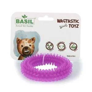 Basil Dog Chew Toy, Spiked Ring 1