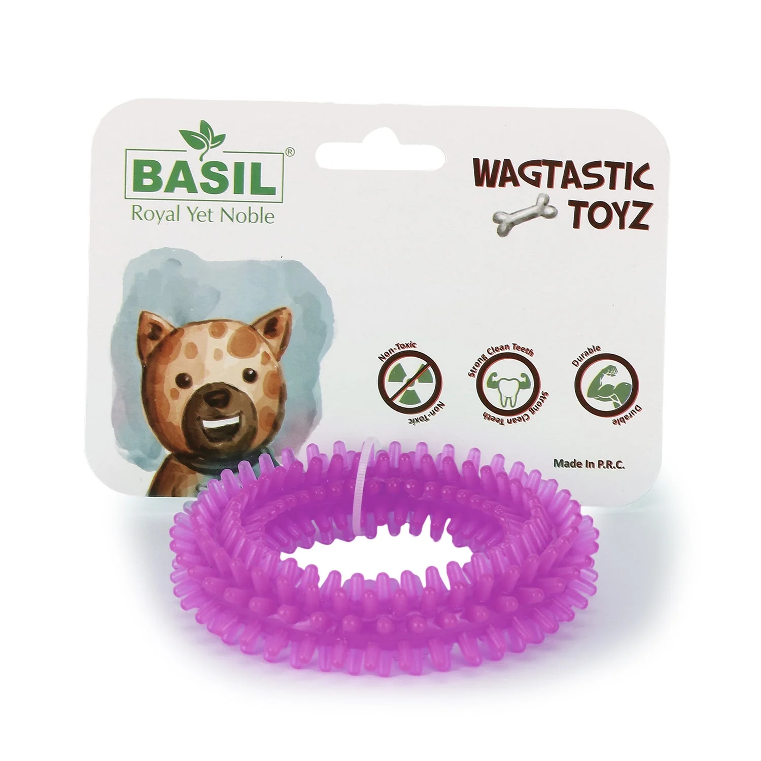 Basil Dog Chew Toy, Spiked Ring 1