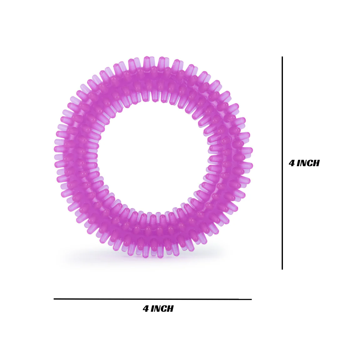 Basil Dog Chew Toy, Spiked Ring (3) Basil Dog Chew Toy, Spiked Ring (3)