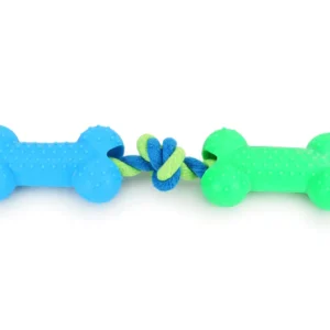 Basil Double Bone on Rope Dog Chew Toy 2