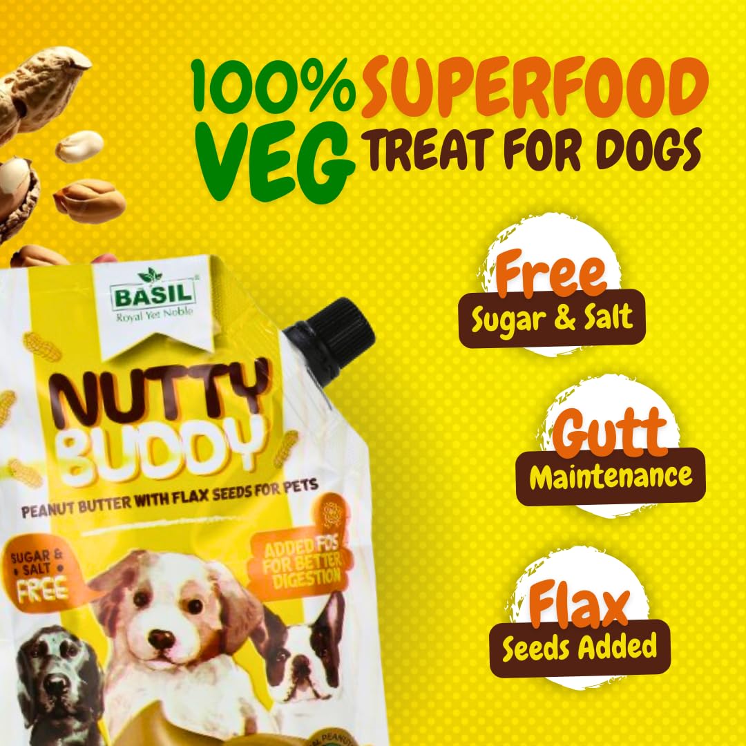 Basil Natural Peanut Butter Dog Treats with Flax Seeds (2) Basil Natural Peanut Butter Dog Treats with Flax Seeds (2)