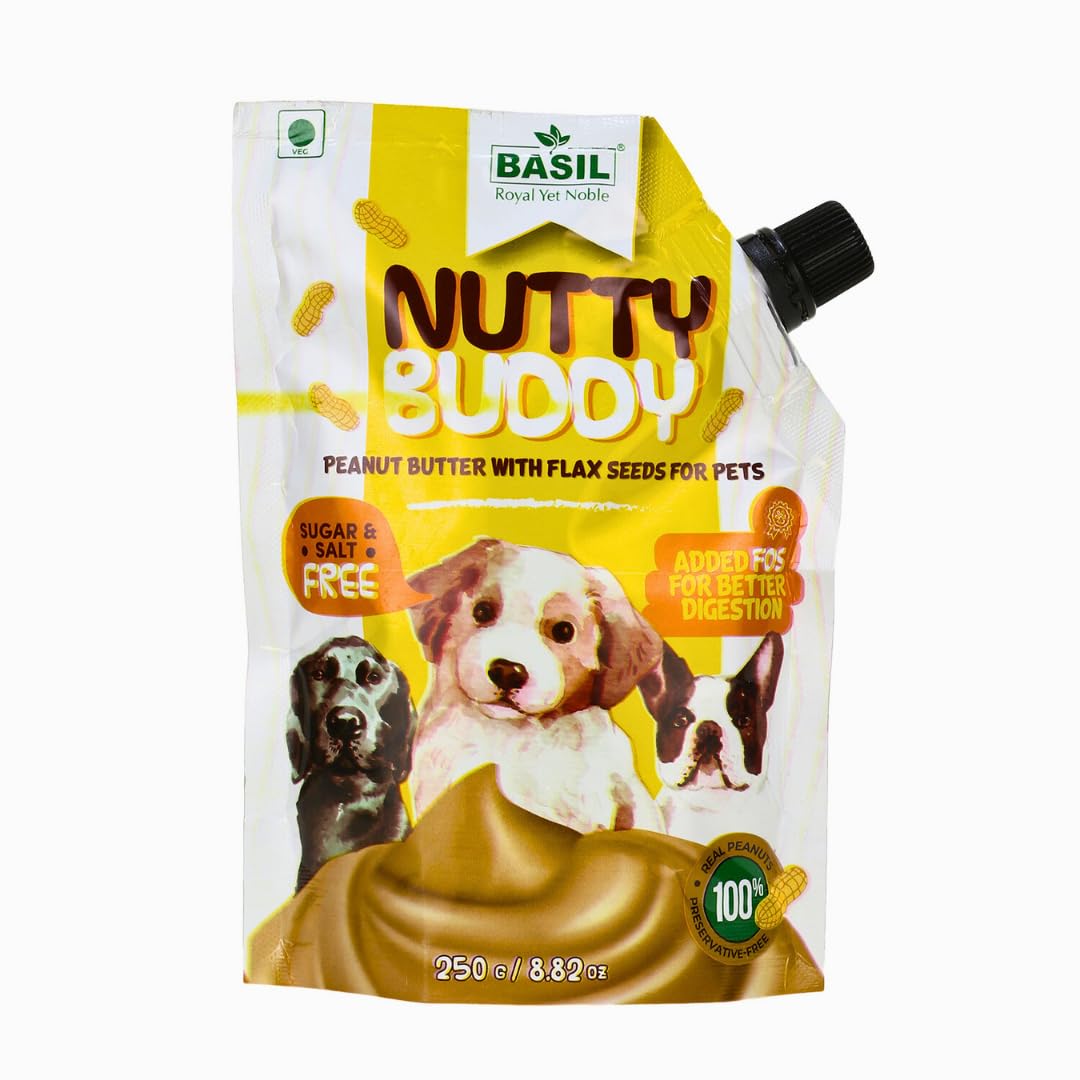 Basil Natural Peanut Butter Dog Treats with Flax Seeds 1