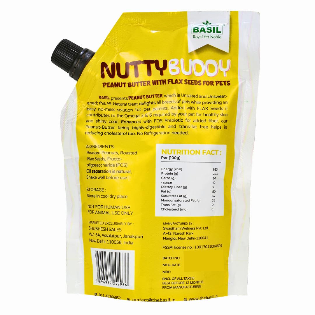 Basil Natural Peanut Butter Dog Treats with Flax Seeds (4) Basil Natural Peanut Butter Dog Treats with Flax Seeds (4)