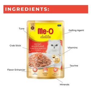 Me-O Delite Tuna with Crab Stick Pouch For Cat 2
